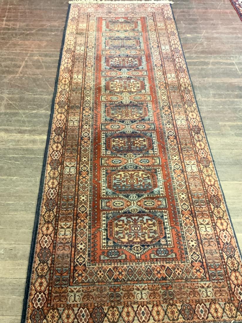 Persan Wool Runner 7â€™9â€ by 2â€™7â€: Persian wool runnerDimensions: 7ft 9" X 2ft 7" Provenance: Riverdale Bronx Estate, most rugs acquired on travels in Turkey and Mid East.