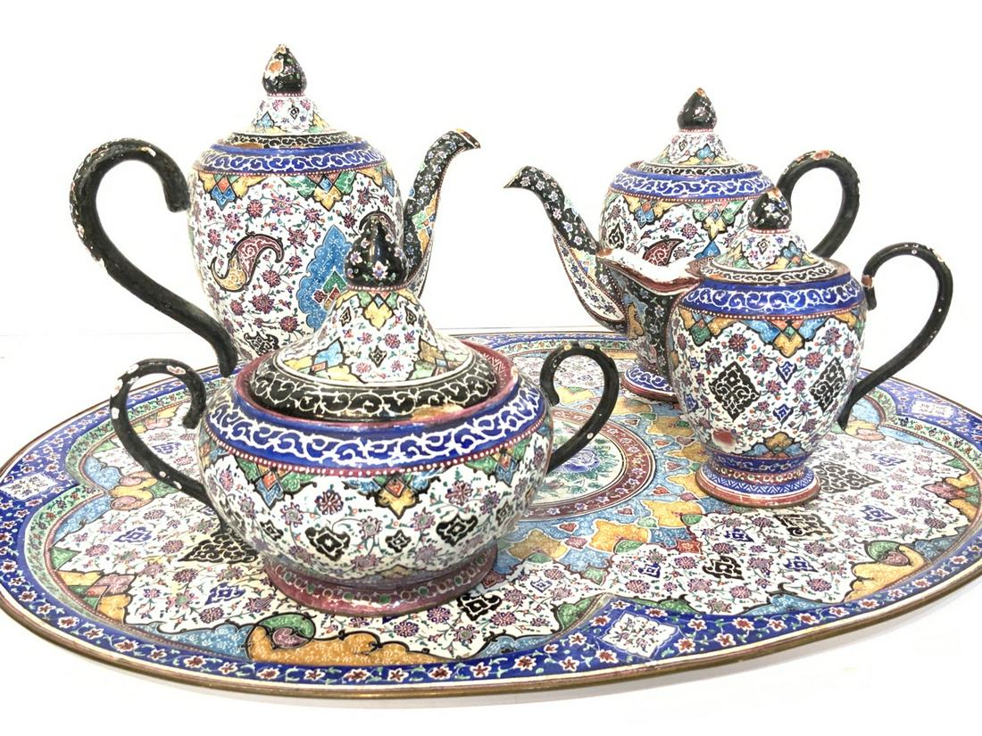 Vintage Persian Enamel Tea Set (1 of 6)