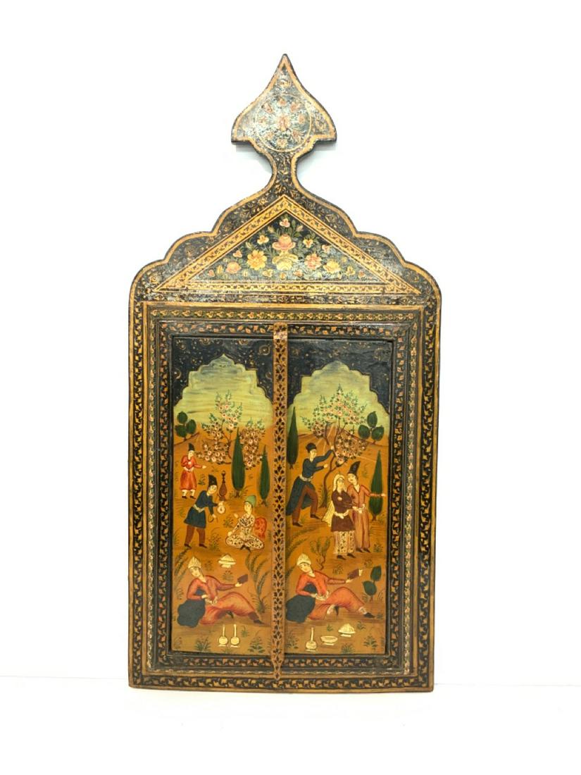 Persian Lacquered Tri-Fold Mirror (1 of 4)