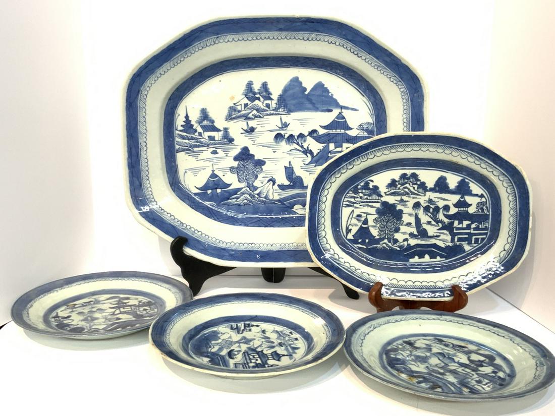 Six piece Chinese Canton Porcelain (1 of 7)