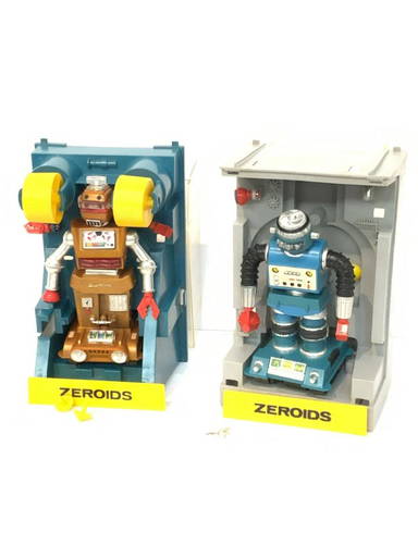 Two (2) Zeroid Robot Toys By Ideal 1960's