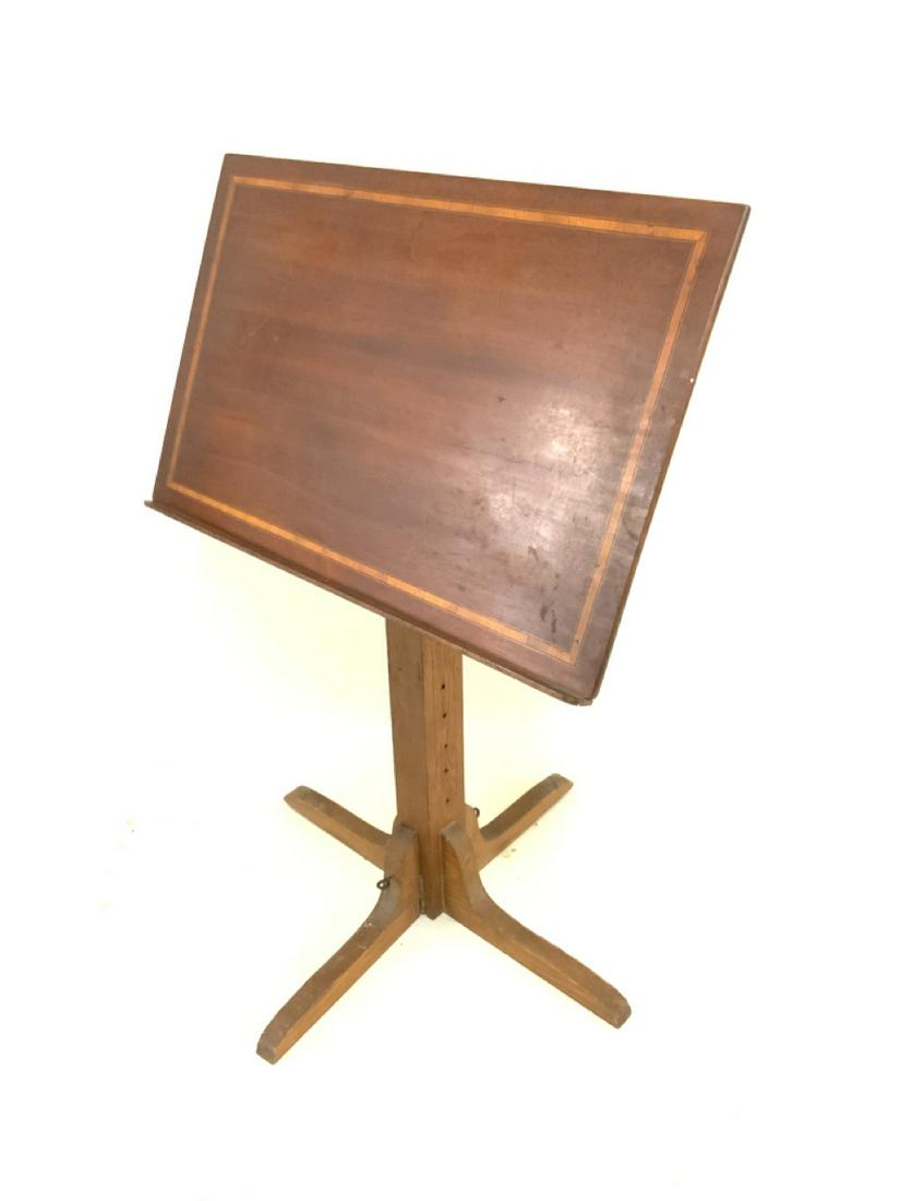 Mahogany Banded Inlay Student's Drafting Table (1 of 4)