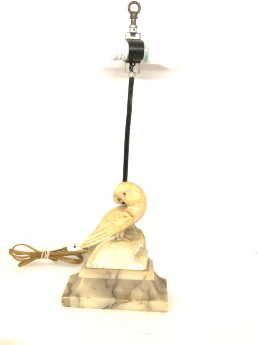 Vintage Alabaster Stone Bird Table Lamp (1 of 5)