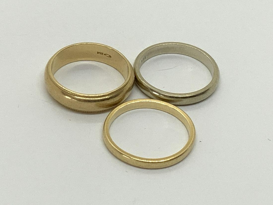 Three (3) 14k Gold Wedding Bands (1 of 3)