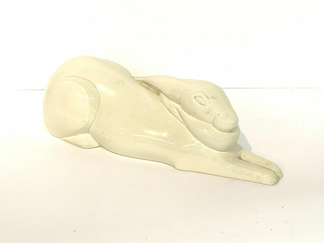 Art Deco, Belgium Ceramic Bunny Statue (1 of 7)