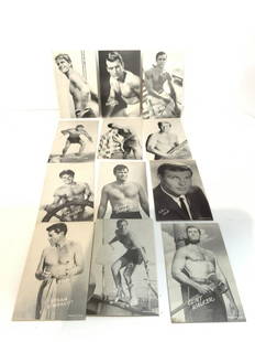 Set of Twelve (12) Male Actor Trade Cards: Set of twelve Male actor trade cards. Including Adam West, Van Williams, Danny Miller, Richard Chamberlain, Doug McClure, Gardner McKay, Richard Eagen, Peter Brown, Clint Walker and Efram Zimbalist Cl