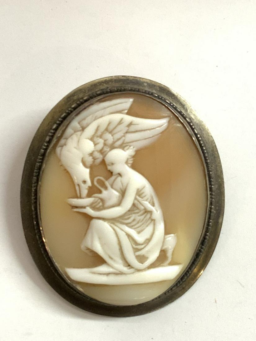 Antique Cameo Goddess Feeding Falcon (1 of 3)