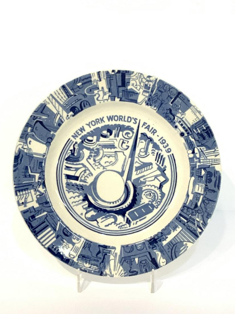 1939 New York World's Fair Plate for Tiffany & Co.: 1939 New York World's Fair dinner size plate made for Tiffany & CO. by Adams England. English blue and white china. Dimensions: 10 1/2" d Excellent condition.