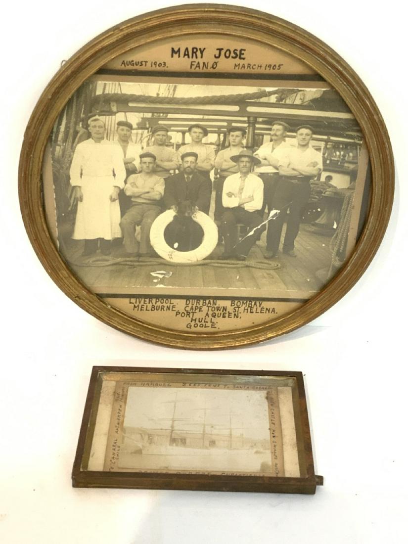 Two Black And White Norwegian Ship Expedition: Mary Jose August 1903 March 1905 Sailed to: Liverpool, Durban, Bombay, Melburne, Capetown, Saint Helena Port A Queen Hullgool and second photograph of Prince Robert Christiania 1909 to 1911 from Hambu