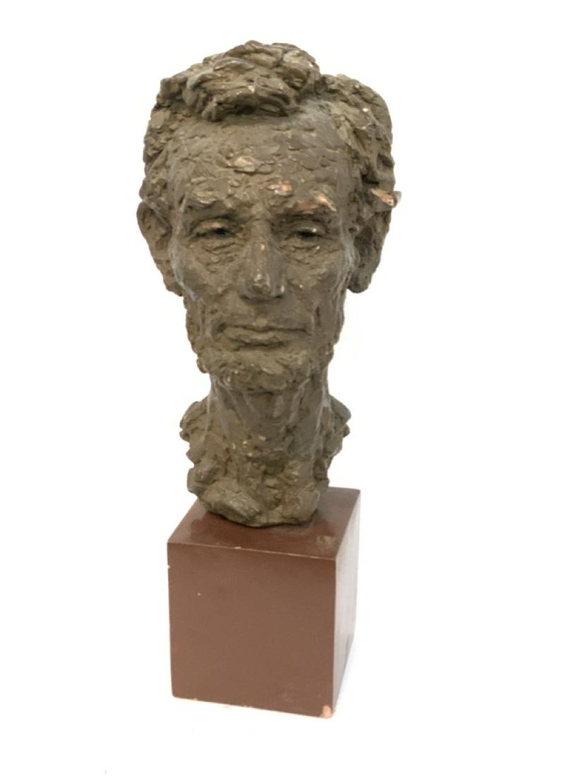 Sculpture Bust Of Abraham Lincoln c.1958: Robert Berks, Bust Of Abraham Lincoln. c.1958 Dimensions: 17 1/2"h X 4 1/2"w Some flakes to finish noted. Please see photograph preview or call.