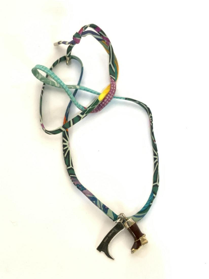 Hermès Silk And Metal Boot Necklace (1 of 3)
