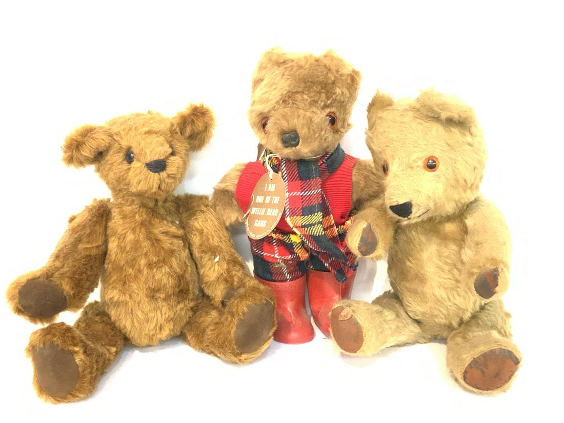 Three (3) Vintage Teddy Bears (1 of 3)