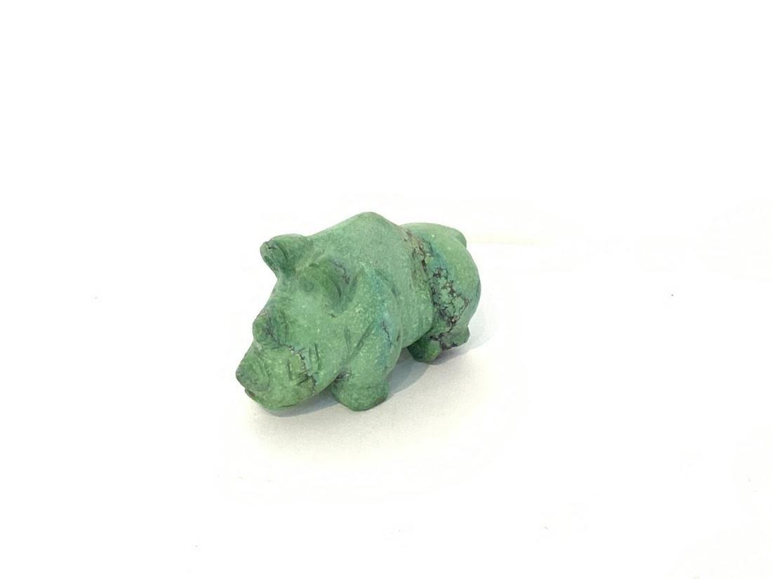 Turquoise Rhinoceros: Turquoise Rhinoceros Dimensions: 1 1/4" X 2 1/4" X 1"