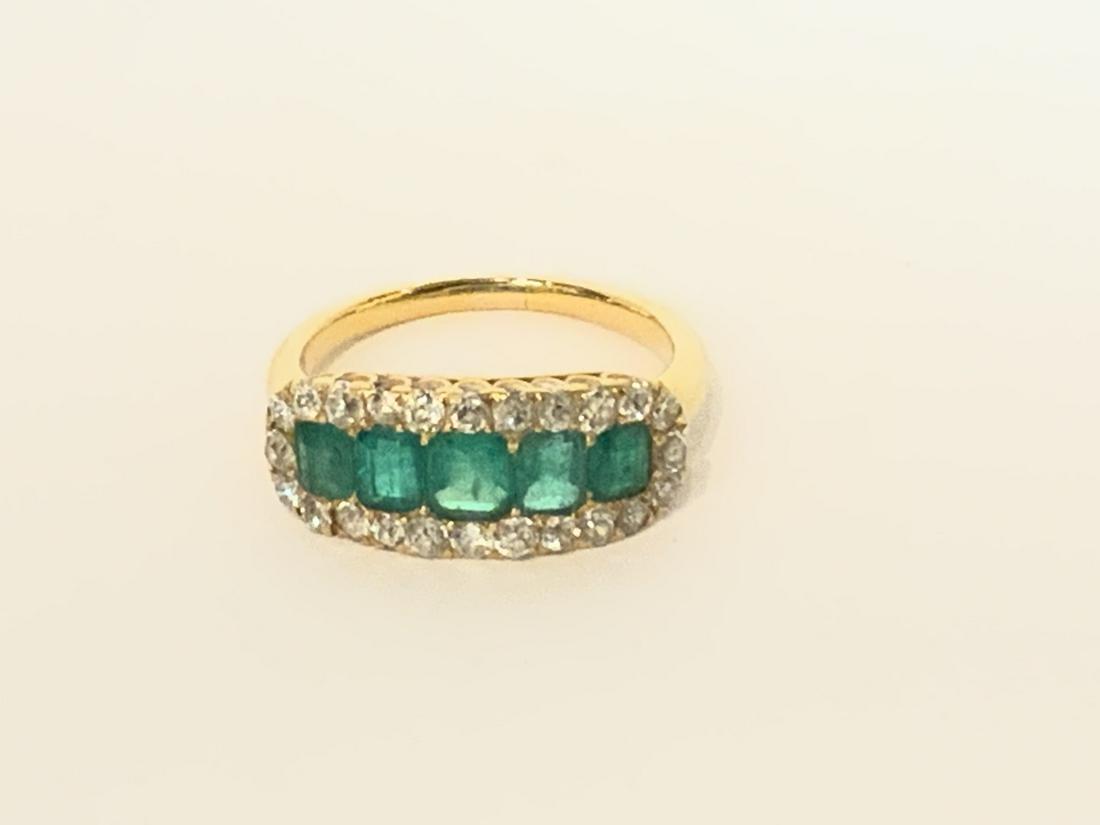 18k Vintage Estate Emerald And Diamond Ring (1 of 3)