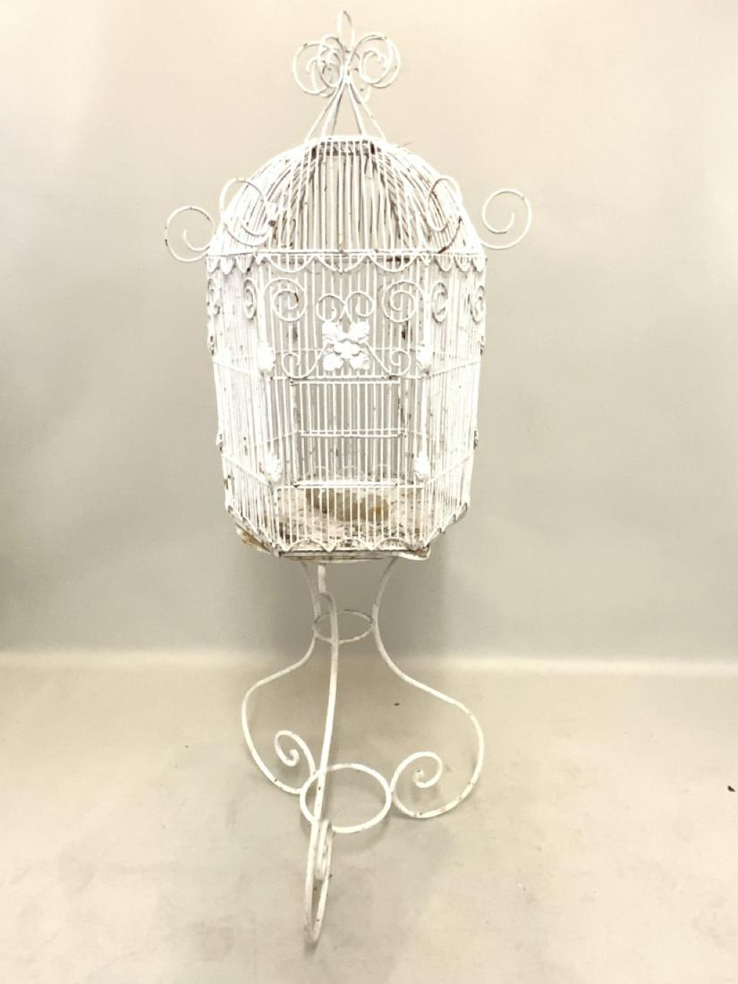 Wrought Iron Free Standing Bird Cage (1 of 4)