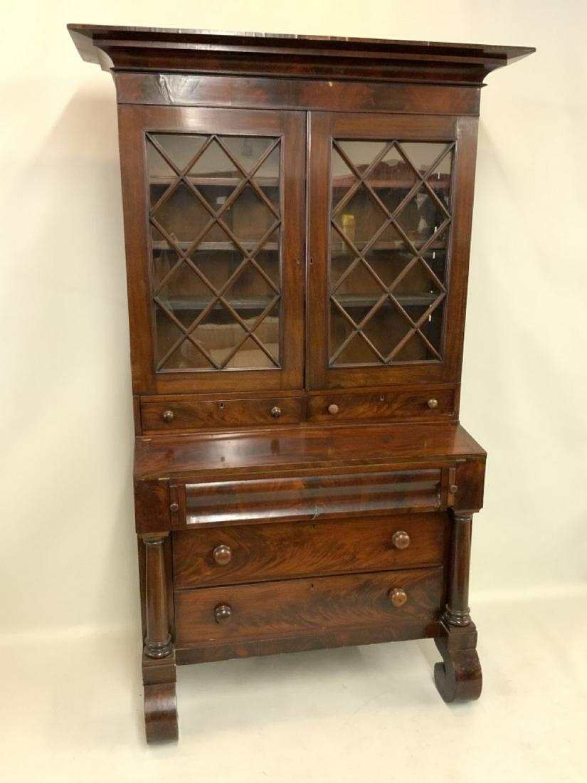 19th c. American Empire Mahogany Secretary Desk (1 of 9)