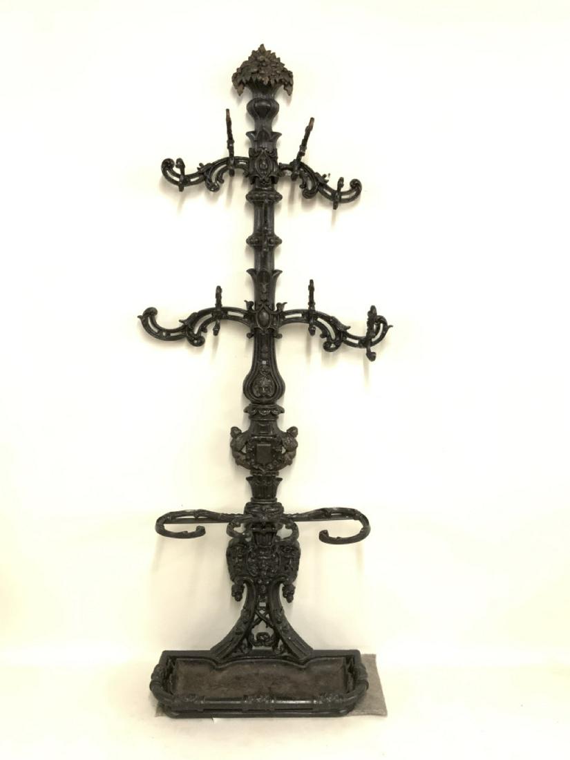 A Victorian Black Cast Iron Hall Tree (1 of 8)