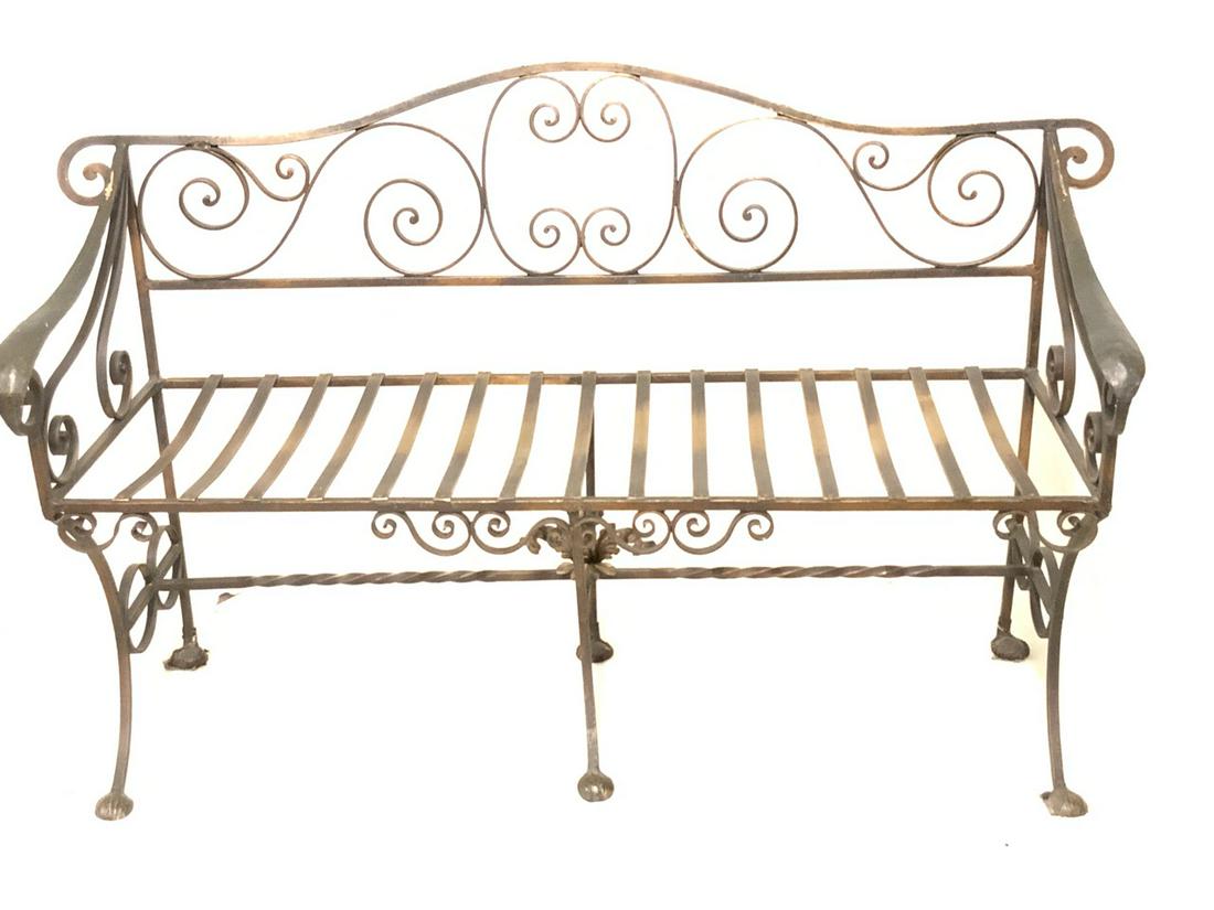 Antique Hand Wrought Iron Bench (1 of 7)