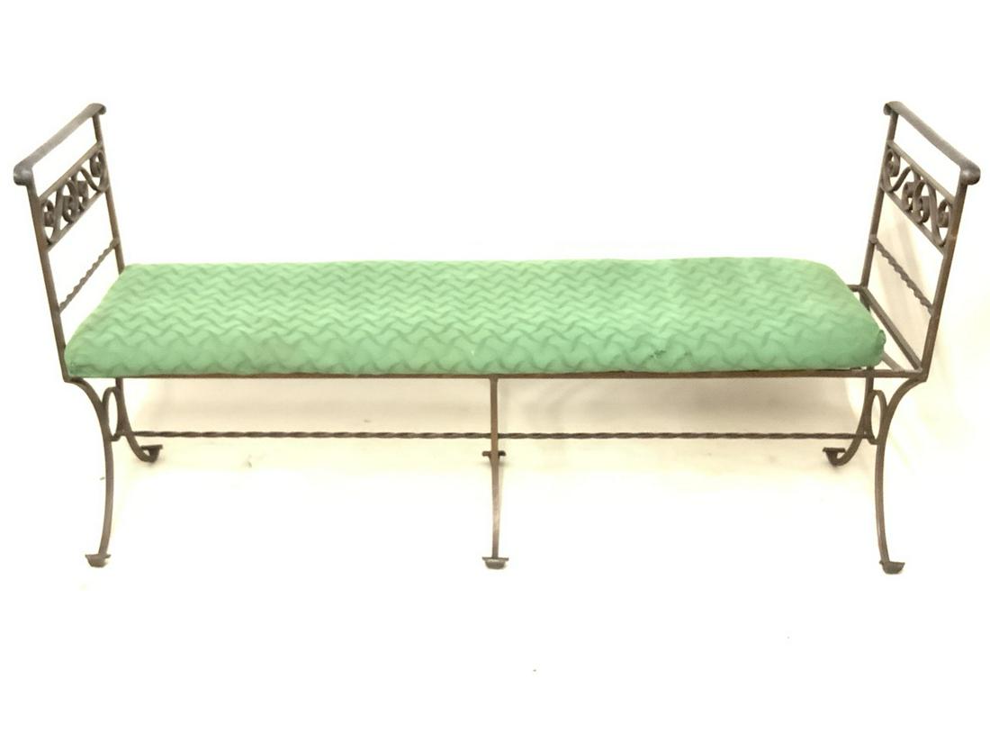 Antique  Hand Wrought Iron Open Back Bench Seat (1 of 7)