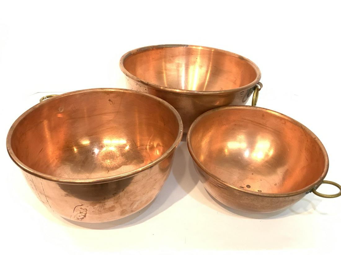 Three Williams Sonoma Copper Cookware Bowls (1 of 3)