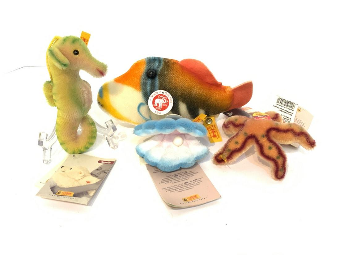 Steiff Sea Creatures Lot Orsi, Swinny, Moosy, & Coloro (1 of 10)