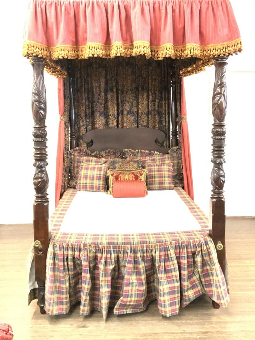 Empire Style Carved Mahogany Tester Bed (1 of 7)