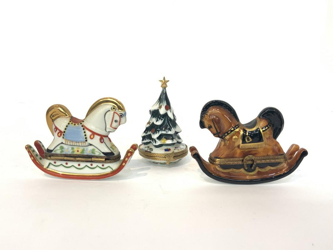 Three (3) Christmas Theme Limoges Miniature Boxes (1 of 5)
