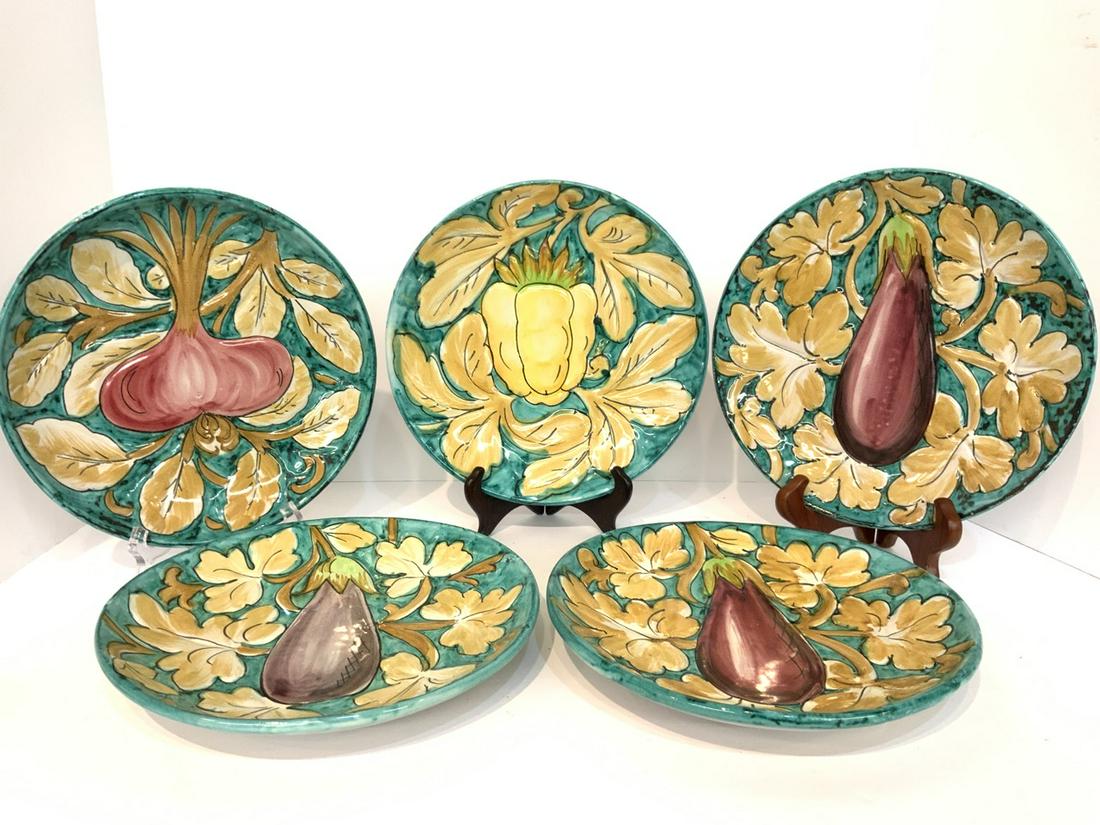 Vintage Italian Ceramic Vegetable Plates (1 of 6)
