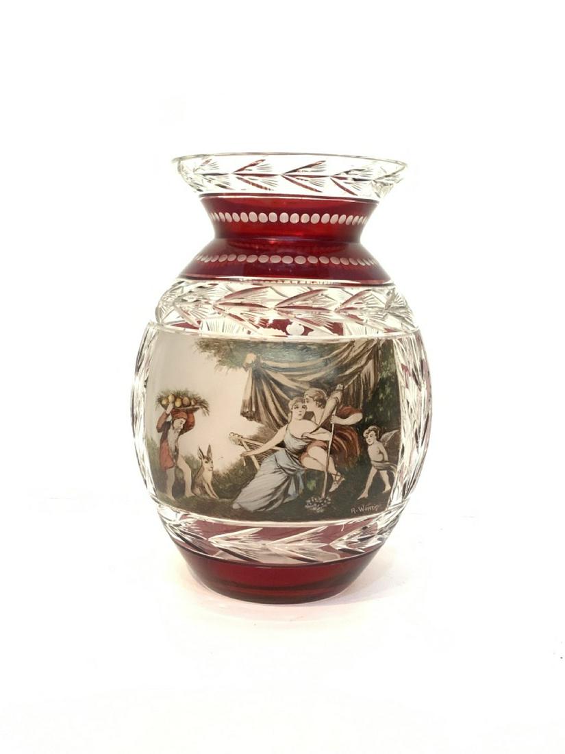 Cut To Clear Bohemian Glass Vase (1 of 3)