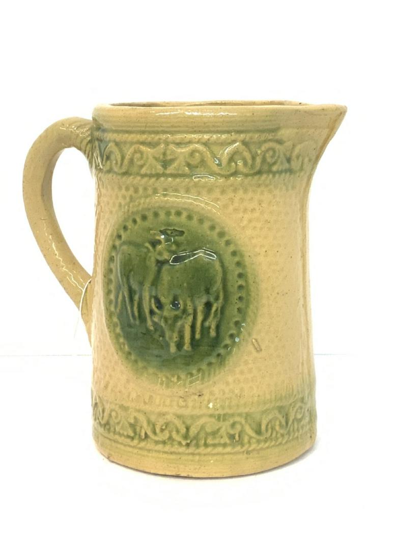 Yellow Ware Cow Pitcher (1 of 3)