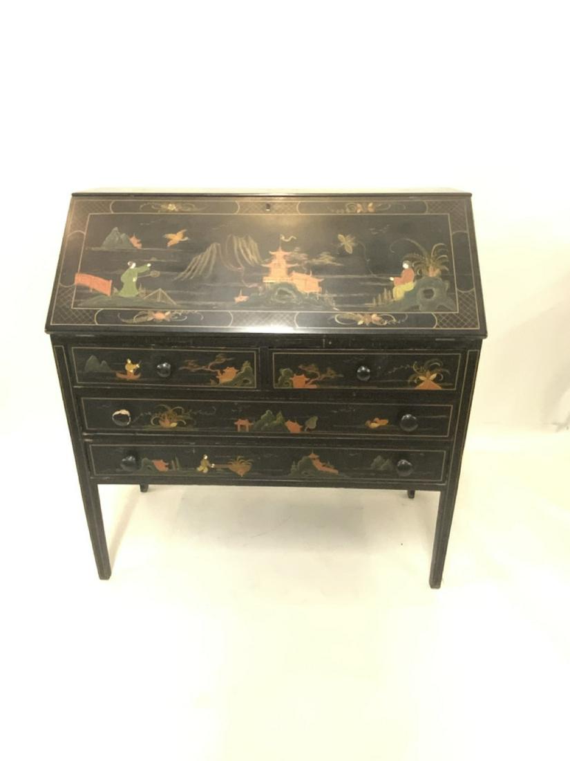 Oriental Lacquered Drop Front Desk (1 of 7)