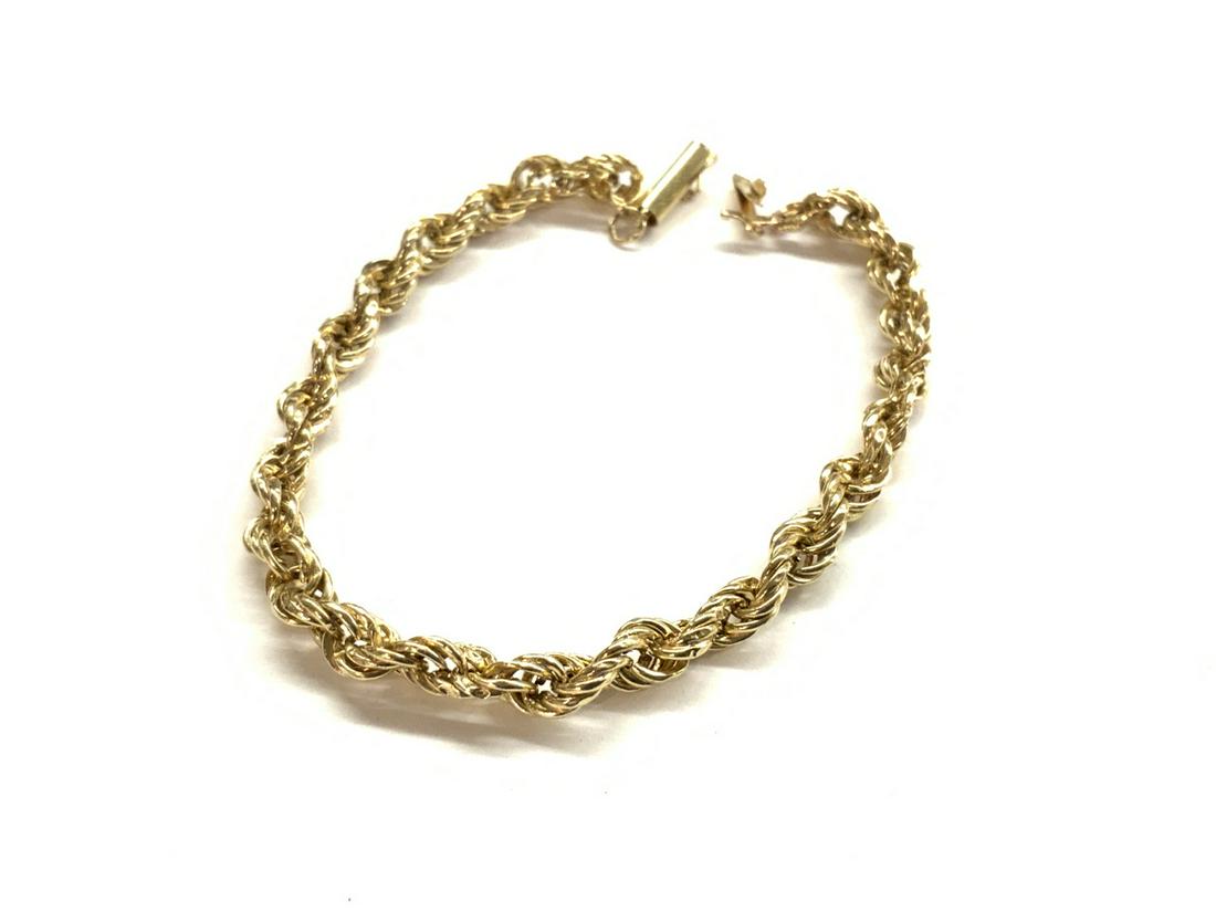 14k Gold Rope Chain Style Bracelet (1 of 2)