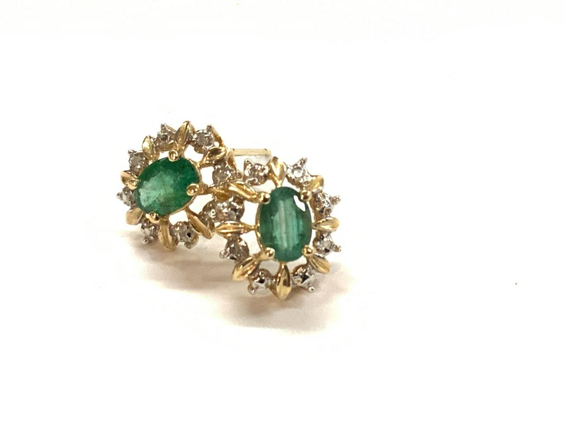 14k Emerald And Diamond Earrings (1 of 4)