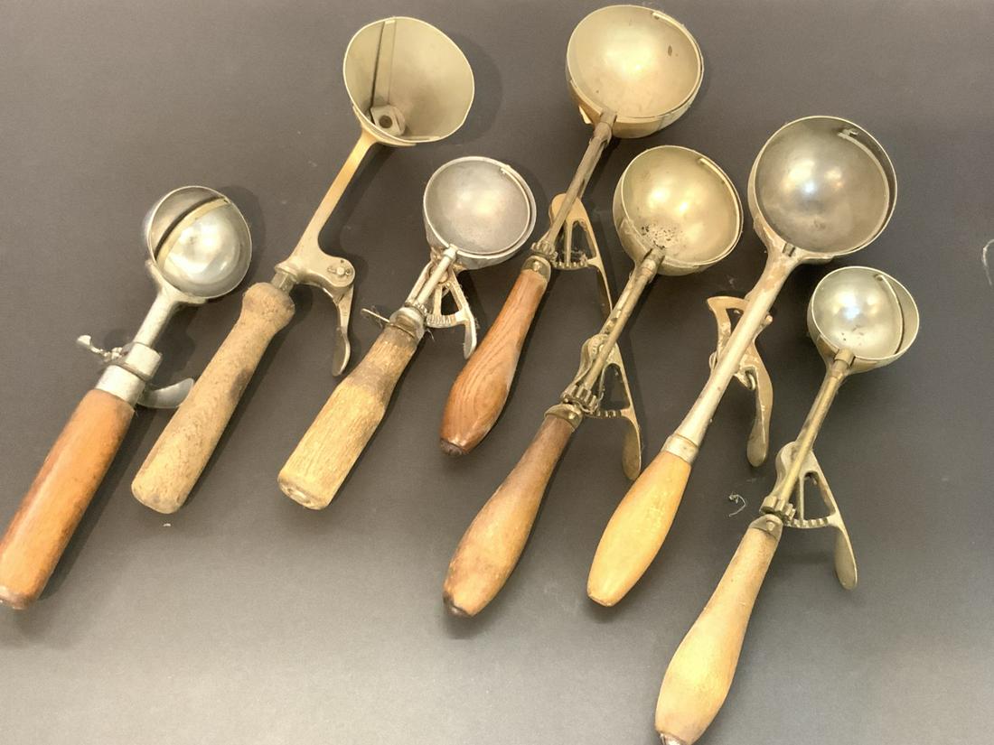 Seven (7) Antique Ice Cream Scoops (1 of 5)