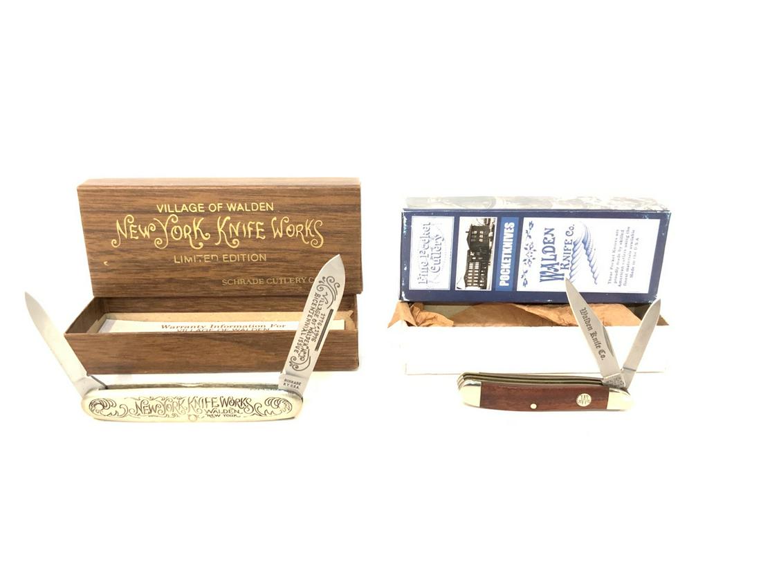 Lot of 2 Vintage Pocket Knives, Schrade Walden, NY: Schrade, Walden, NY boxed pocket knives.2” Blade1.5” BladeDouble-Bladed