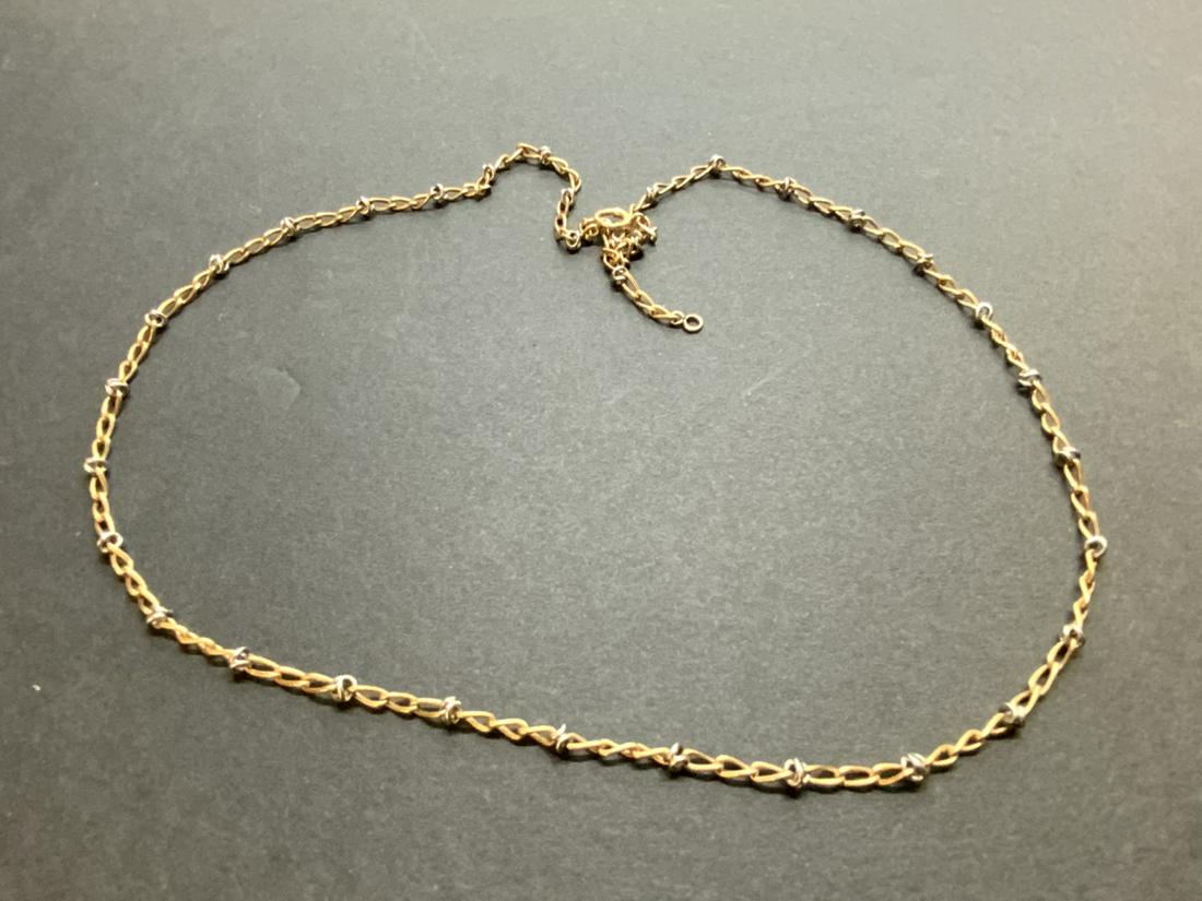 Vintage Solid 14k Gold Chain w/ White Gold Spacer Links (1 of 4)