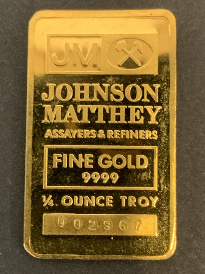 Johnson Mattey 1/4 OZ Pure Gold Bar Bullion (1 of 2)