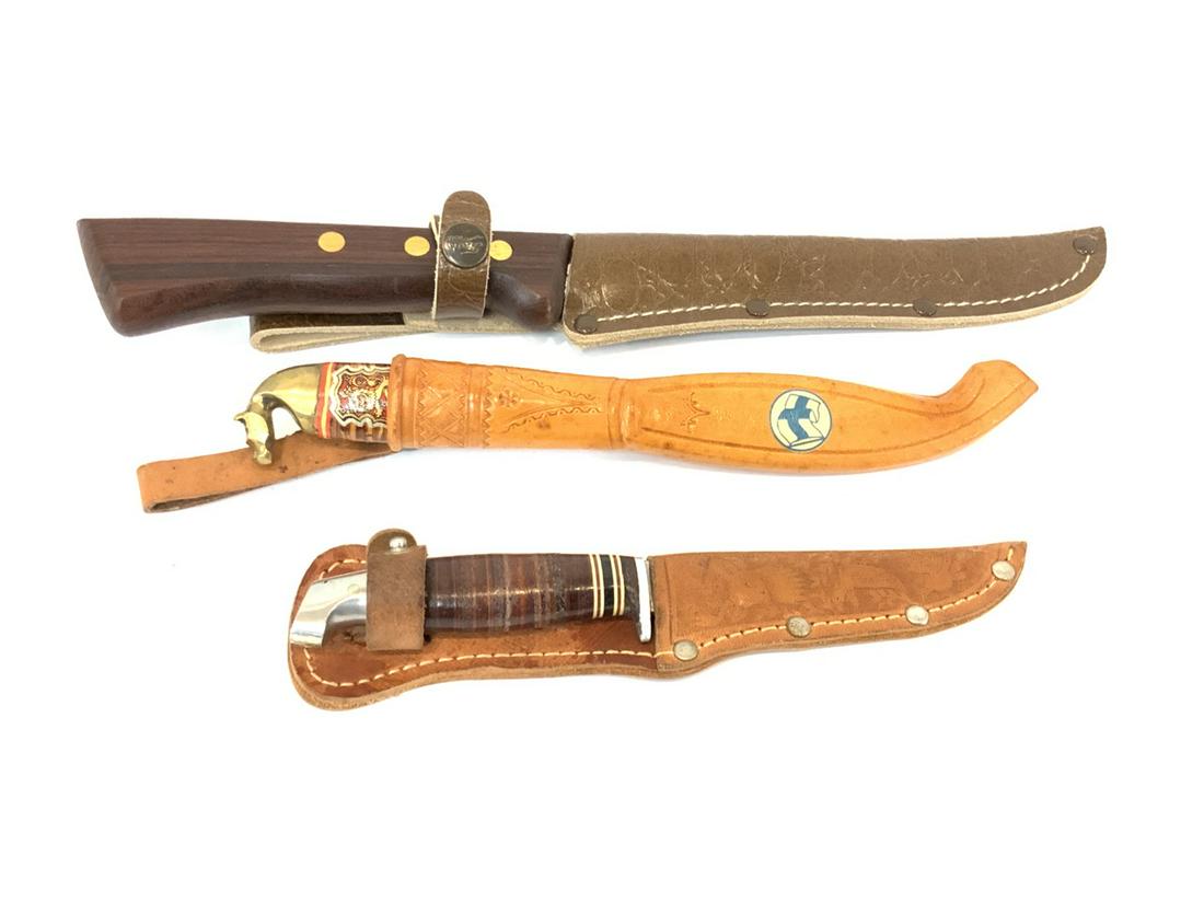 Lot of 3 Vintage Hunting Knives (1 of 3)