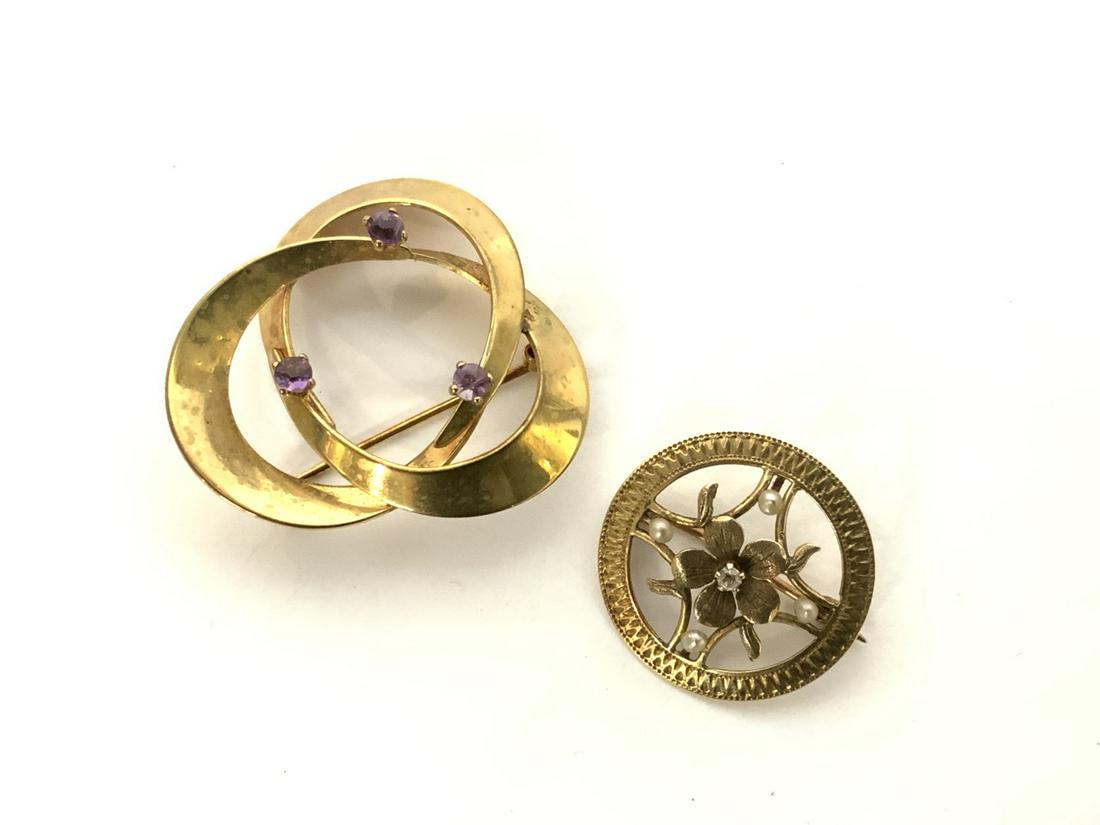 Estate 9k And 10k Gold Pins (1 of 4)