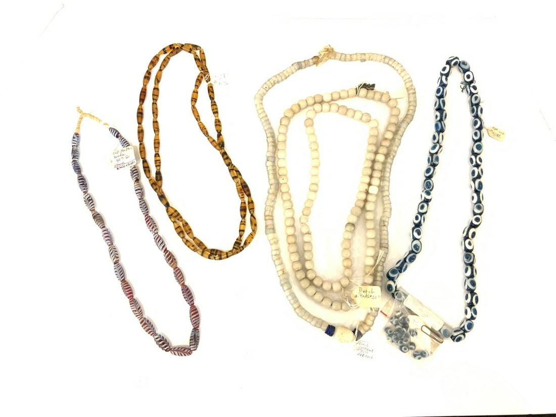 Six (6) Piece Assorted Glass Dutch Beads,Chevron, Tiger (1 of 5)