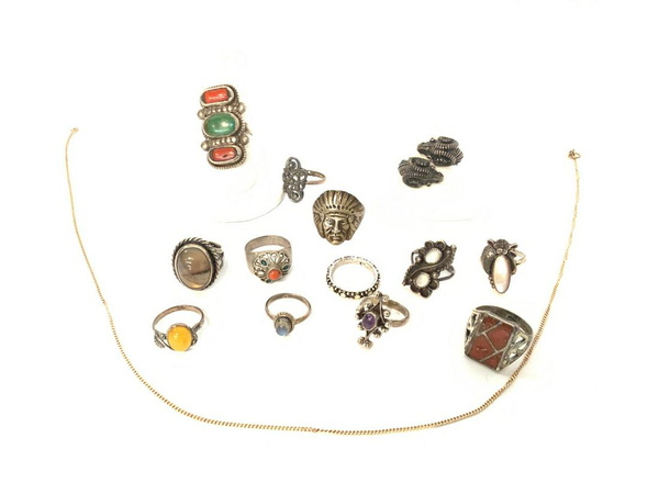 Thirteen (13) Assorted Sterling Silver Rings