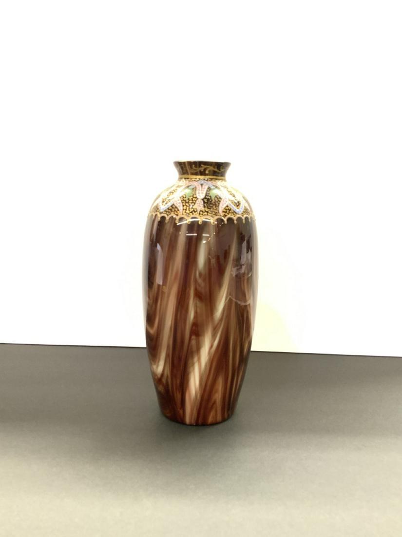 Early 20th c. Cased Enameled Glass Vase (1 of 5)