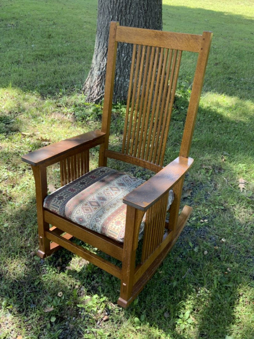 Stickley Oak Spindle Back Rocker (1 of 4)