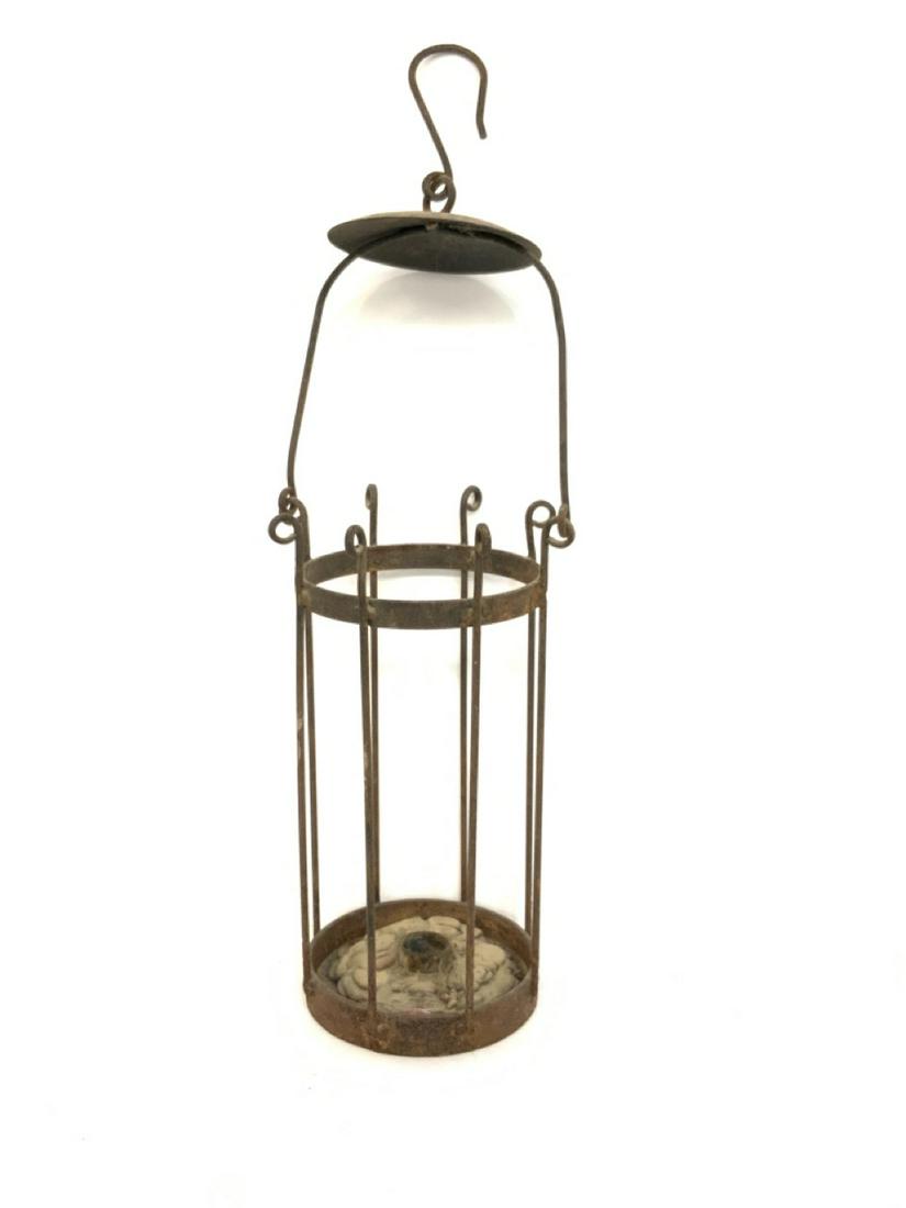 Primitive Hanging Iron Birdcage Candle Lamp (1 of 4)