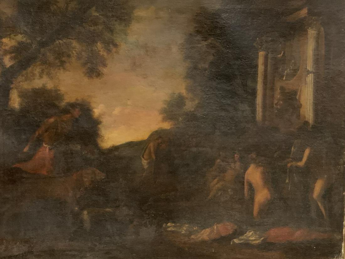 18th c. Old Master Nude Bathers Isle Of Venus..: 18th c. European school oil painting. Nude Bathers, Isle Of Venus. Dimensions: 23 3/4" X 31 1/2" and 24 1/2" X 32 1/2" framed