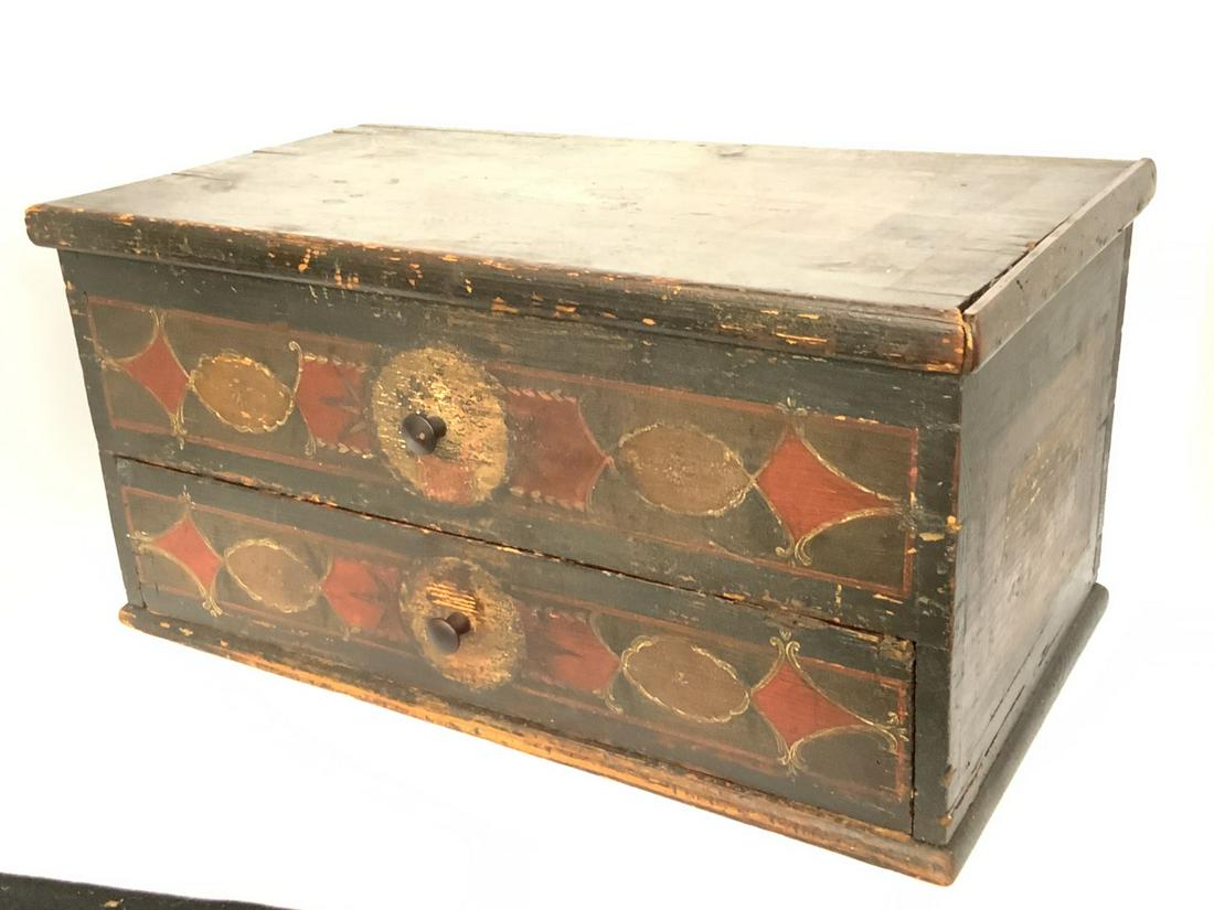 American Folk Art Painted Chest (1 of 10)