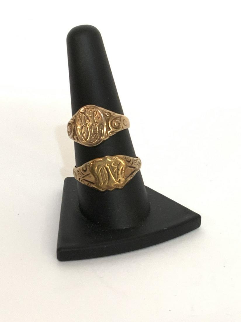 Two (2) Antique 10K Gold Insignia Rings (1 of 3)