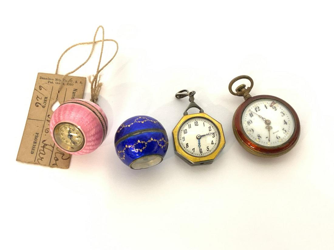 Enameled Vintage Pocket Watches Lot (1 of 5)