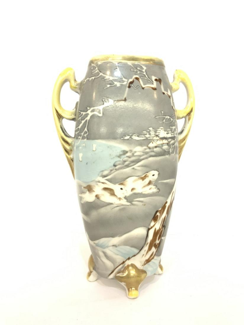 Nippon "Running Rabbits" Porcelain Vase (1 of 7)