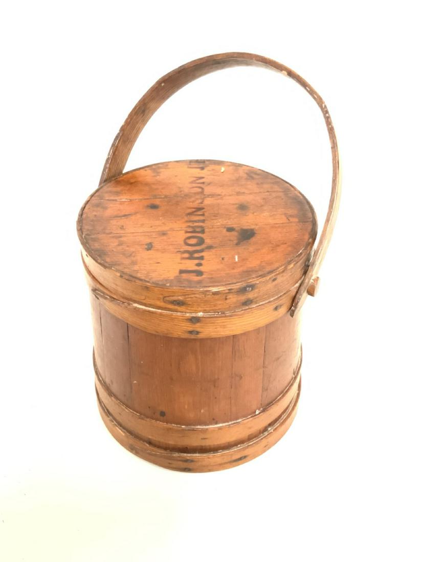 J. Robinson Signed Wood Firkin (1 of 3)
